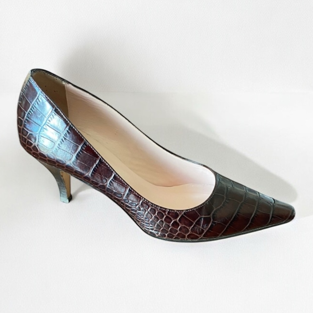 ❄️ 50% off winter Isaac Mizrahi Crocodile  Embossed Classic High Heel Pump 8.5